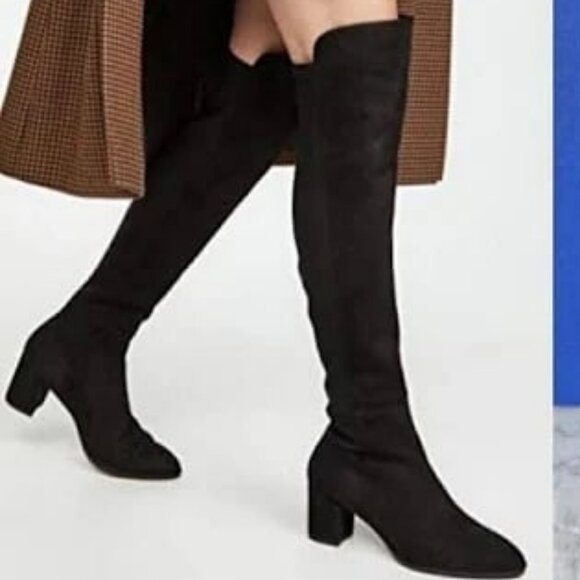 STUART WEITZMAN Gillian Suede Over the Knee Boots Burgundy 6 MSRP $795 NWOT - Picture 2 of 8